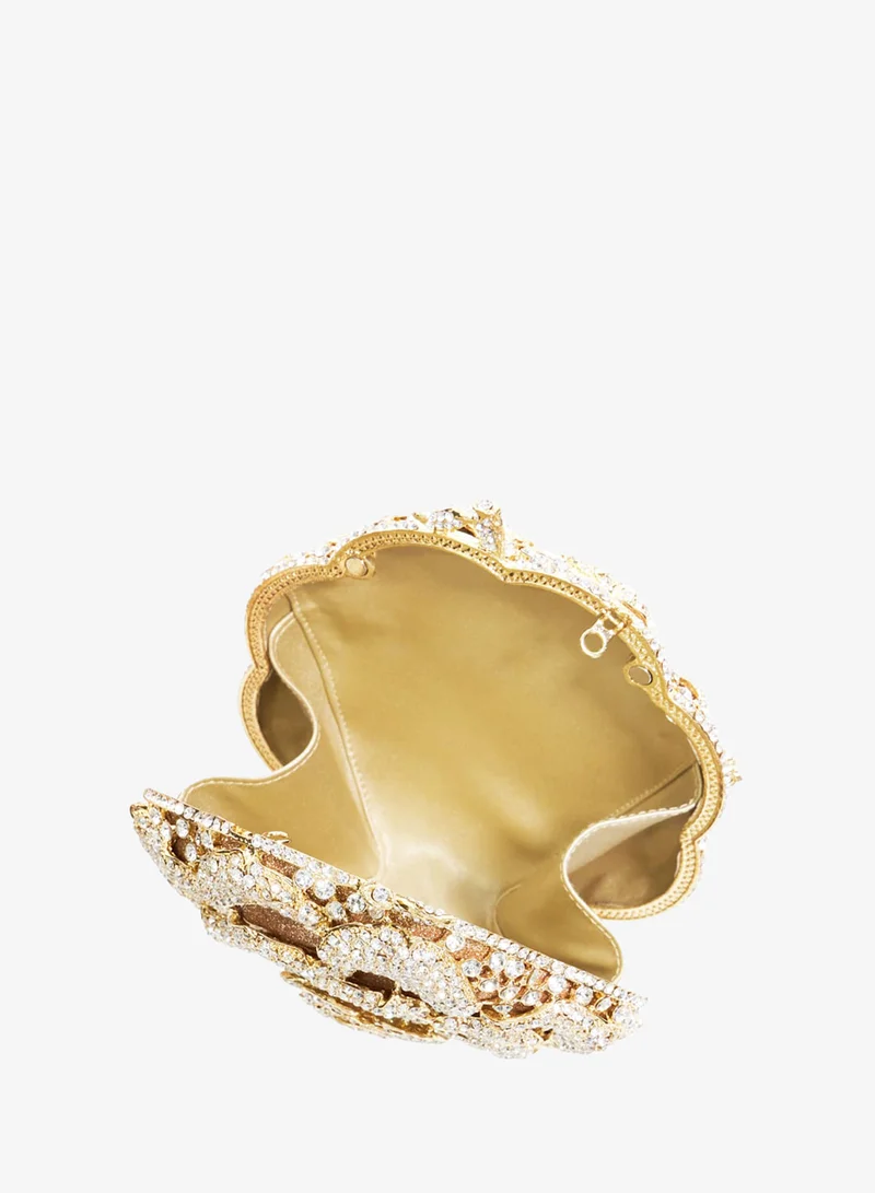 ديون لندن حقيبة يد نسائية مزينة بالزهور والماس